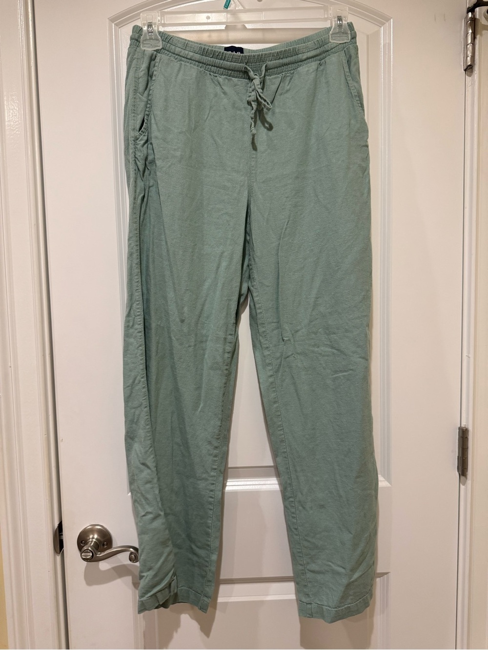 GAP Women's Sage Green Straight-Leg Drawstring Pants